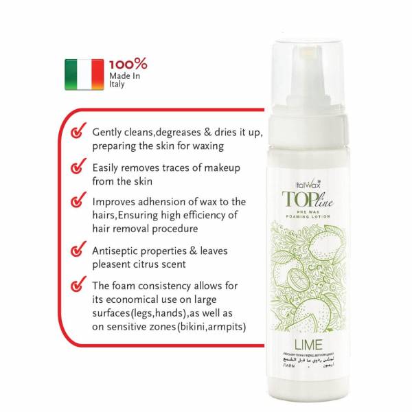 Italwax Pre Wax Top Line Foam 250ml- Lime