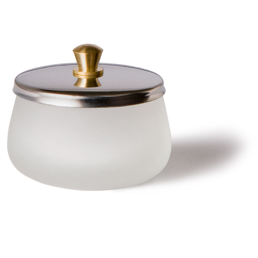 Frosted Dappen Dish with Lid