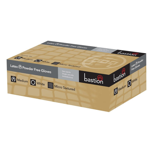 Bastion Latex Gloves Powder Free - White