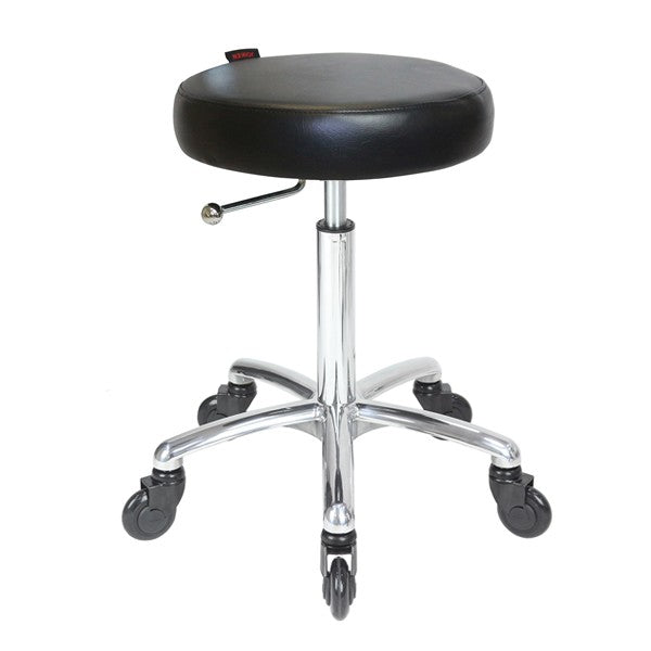 Turbo Black Cutting Stool - Chrome Base - Click'n Clean Castor Wheels