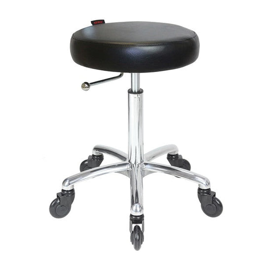 Turbo Black Cutting Stool - Chrome Base - Click'n Clean Castor Wheels